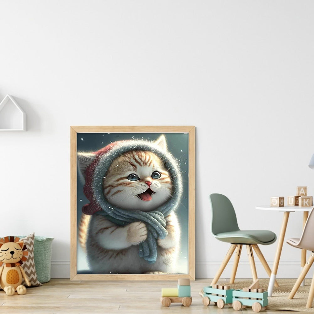 Cute Cat - Full Round Drill Diamond Painting 30*40CM