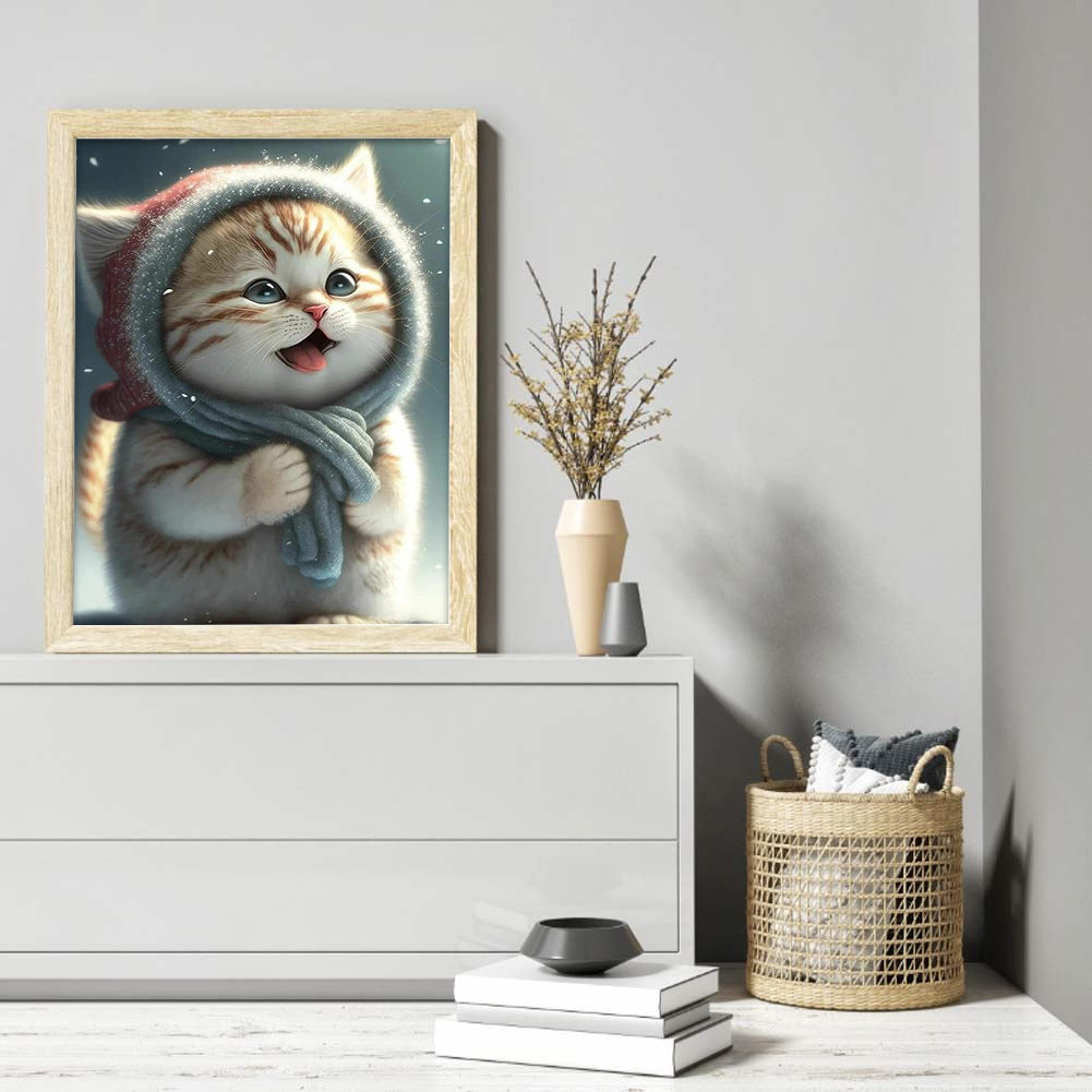 Cute Cat - Full Round Drill Diamond Painting 30*40CM