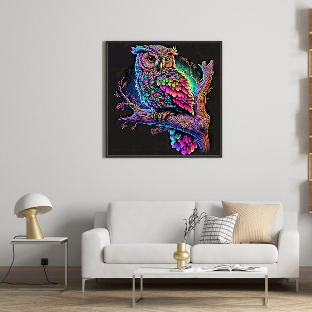 Colorful Owl - Full Round Drill Diamond Painting 30*30CM