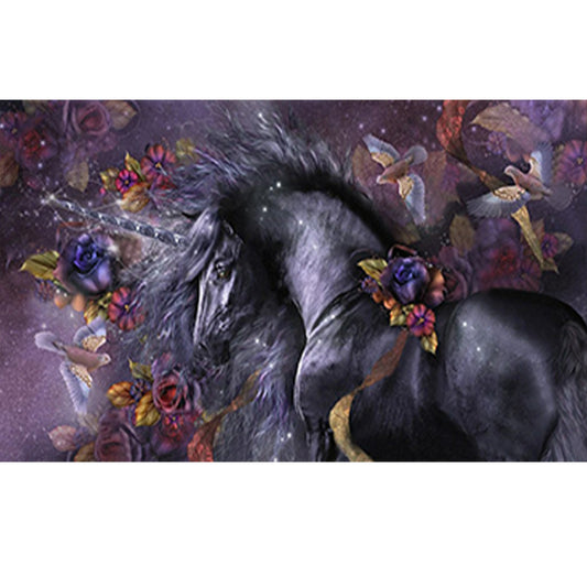 Dark Unicorn - Full Square Drill Diamond Painting 50*30CM