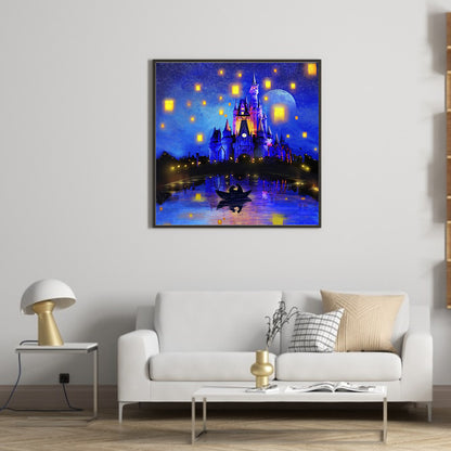 Disney Castle At Night - Full Round Drill Diamond Painting 30*30CM