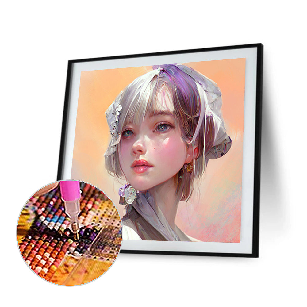 Manga Girl - Full Round Drill Diamond Painting 40*40CM