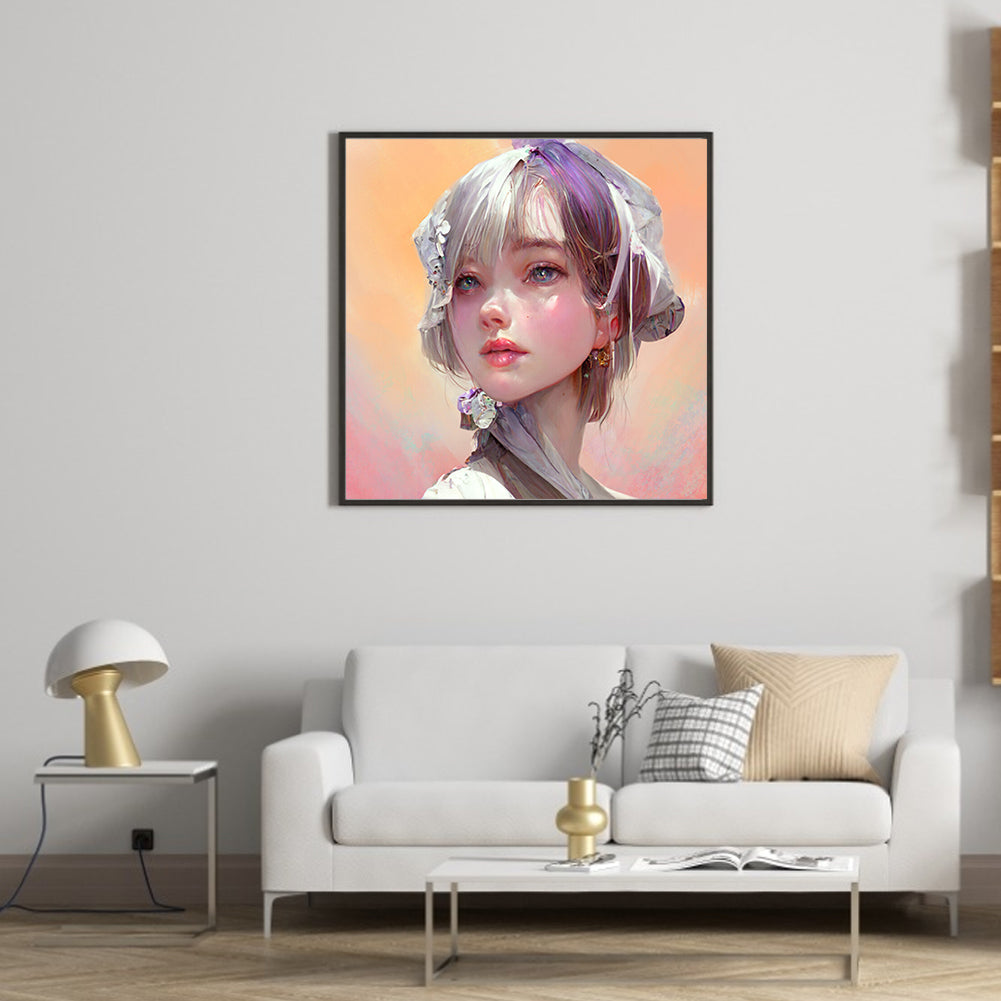 Manga Girl - Full Round Drill Diamond Painting 40*40CM