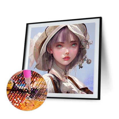 Manga Girl - Full Round Drill Diamond Painting 40*40CM