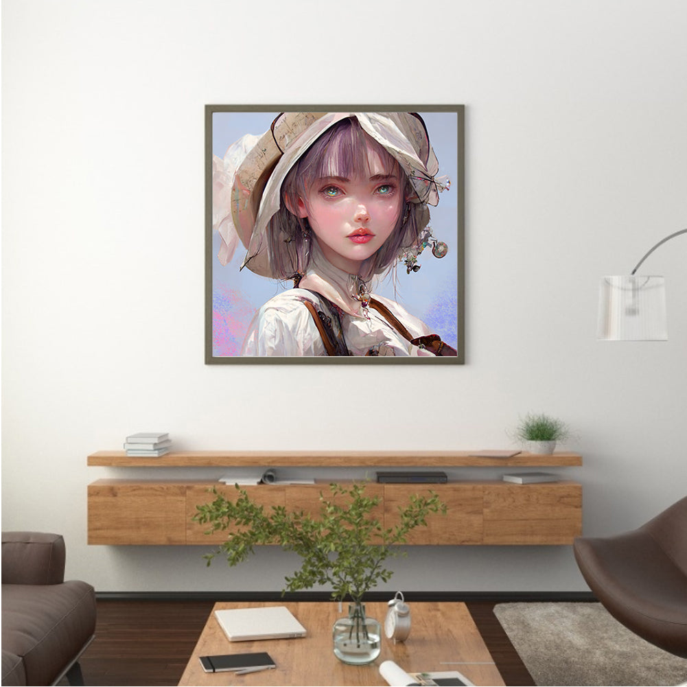 Manga Girl - Full Round Drill Diamond Painting 40*40CM