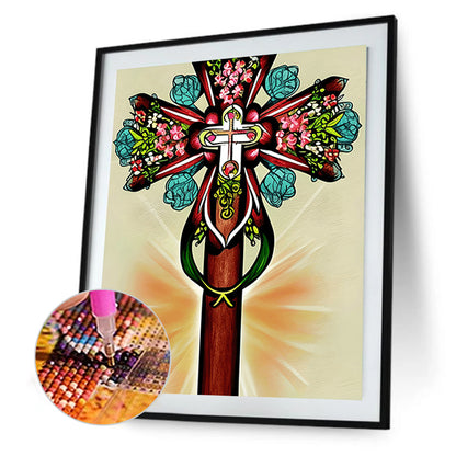 Cross - Full Round Drill Diamond Painting 30*40CM