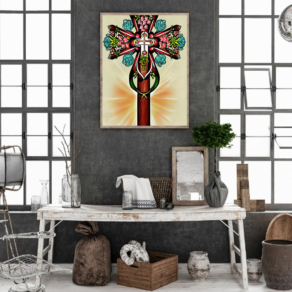 Cross - Full Round Drill Diamond Painting 30*40CM