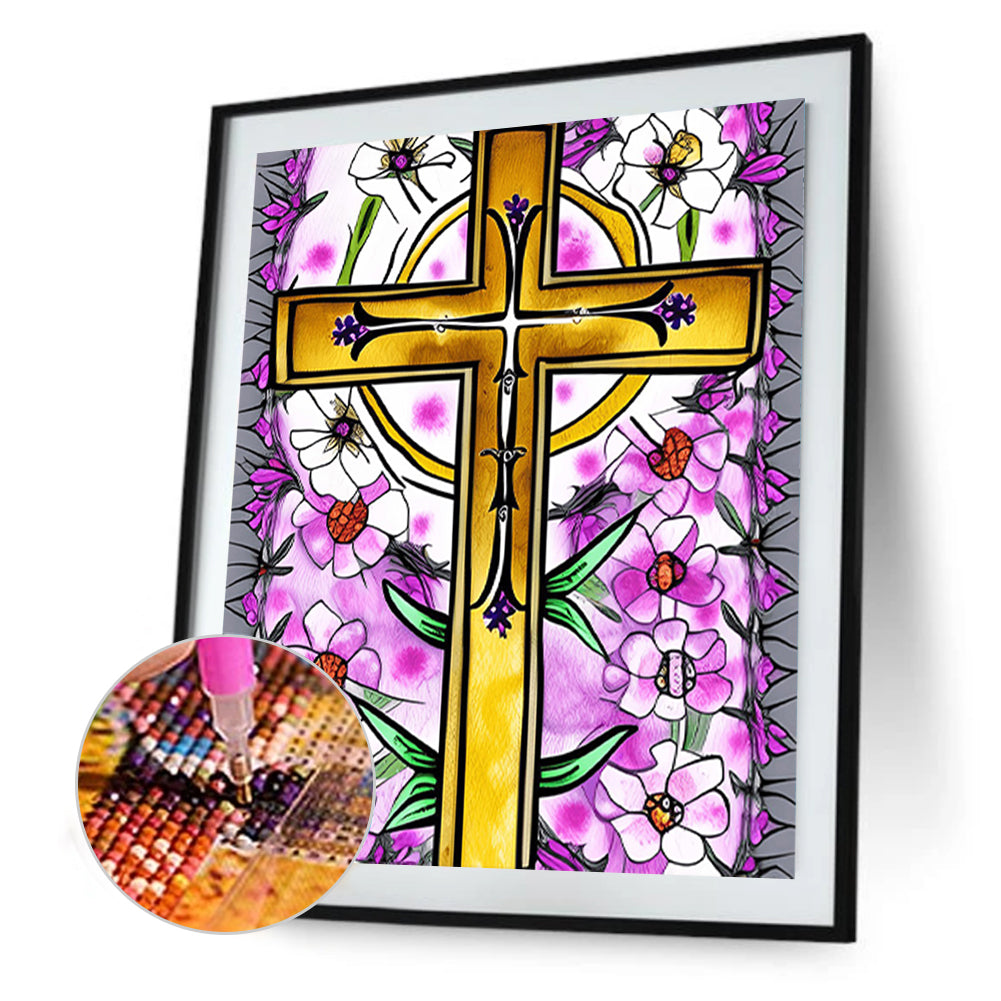 Cross - Full Round Drill Diamond Painting 30*40CM