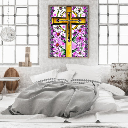 Cross - Full Round Drill Diamond Painting 30*40CM