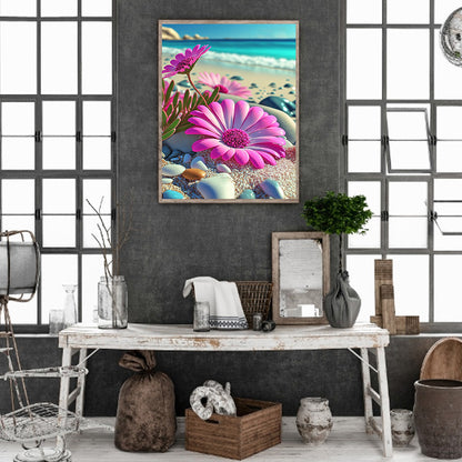 Beach Daisy - Full Round Drill Diamond Painting 30*40CM