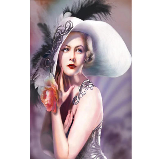 Lady - Full Round Drill Diamond Painting 30*50CM