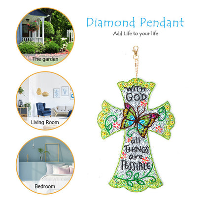 DIY Crystal Diamond Pendant Arts Craft Single-sided Point Drill Pendant for Gift