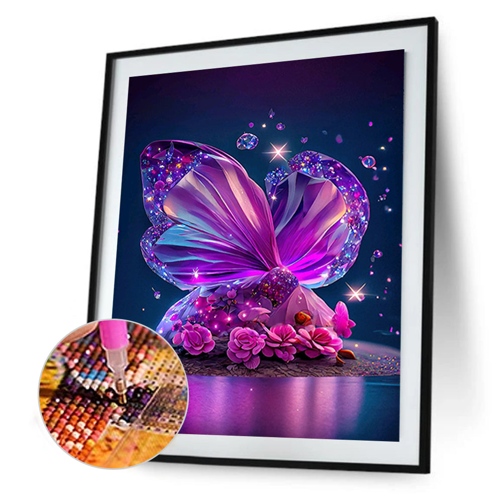 Jewel Butterfly - Full Round Drill Diamond Painting 30*40CM