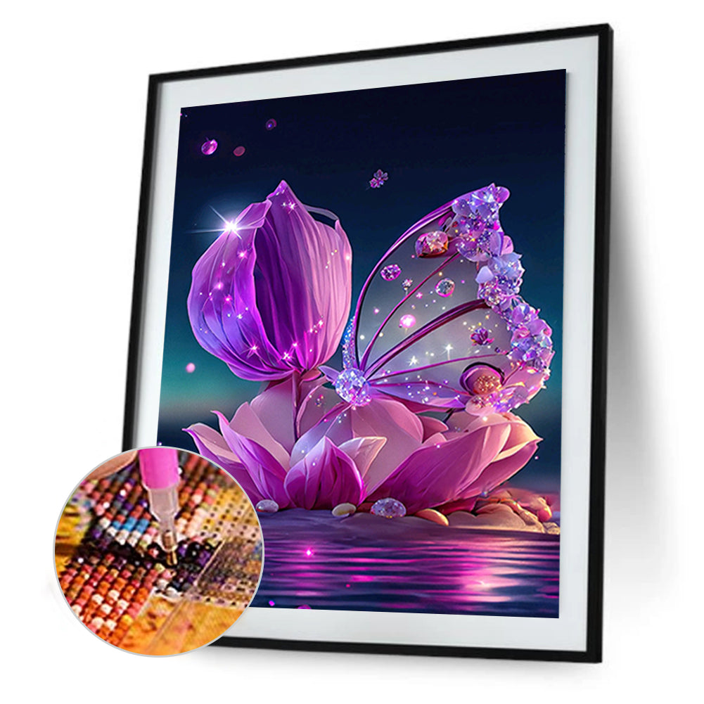 Jewel Butterfly - Full Round Drill Diamond Painting 30*40CM