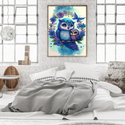 Owl - Full Round Drill Diamond Painting 30*40CM