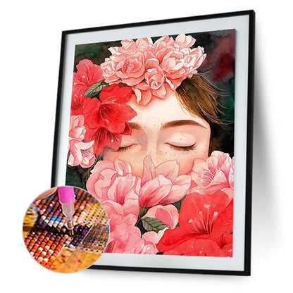 Flower Girl - Full Square Drill Diamond Painting 30*40CM