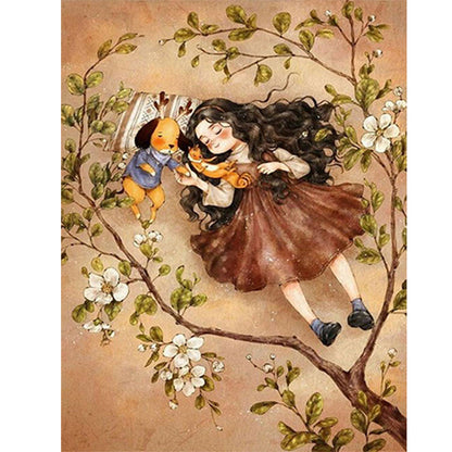 Fantasy Girl And Puppy - Full Square Drill Diamond Painting 40*50CM