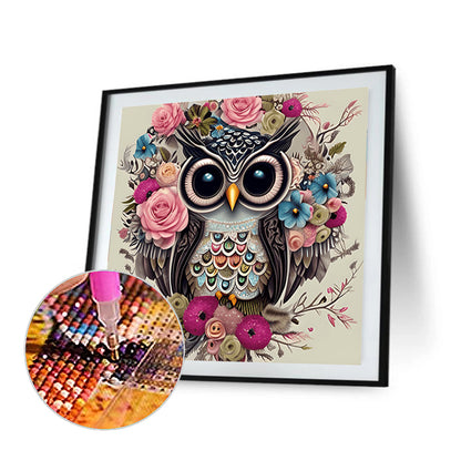Owl - Full Round Drill Diamond Painting 30*30CM