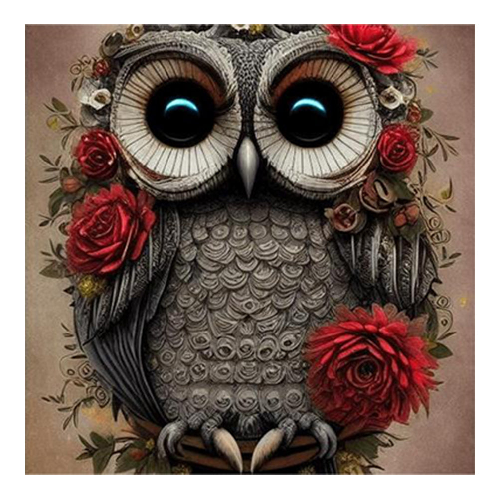 Owl - Full Round Drill Diamond Painting 30*30CM