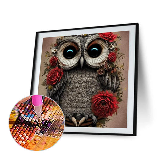 Owl - Full Round Drill Diamond Painting 30*30CM