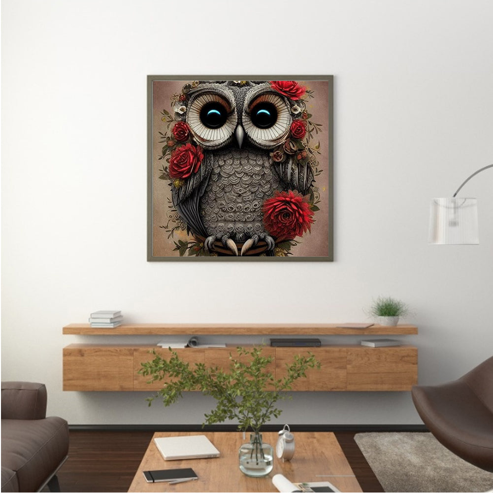 Owl - Full Round Drill Diamond Painting 30*30CM