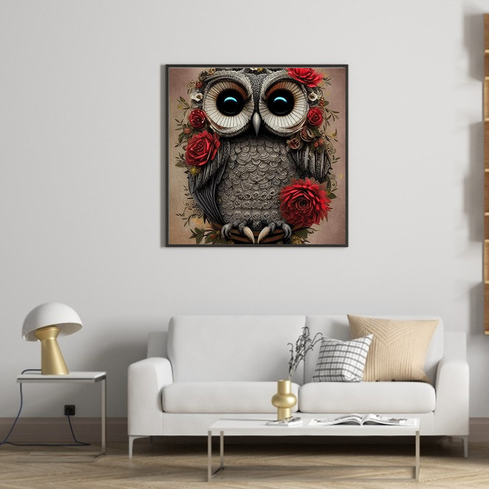 Owl - Full Round Drill Diamond Painting 30*30CM