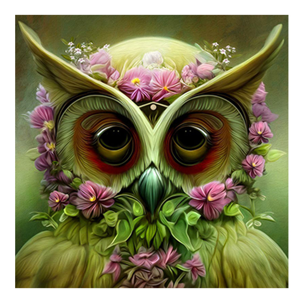 Owl - Full Round Drill Diamond Painting 30*30CM