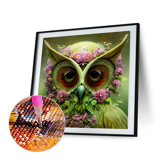 Owl - Full Round Drill Diamond Painting 30*30CM