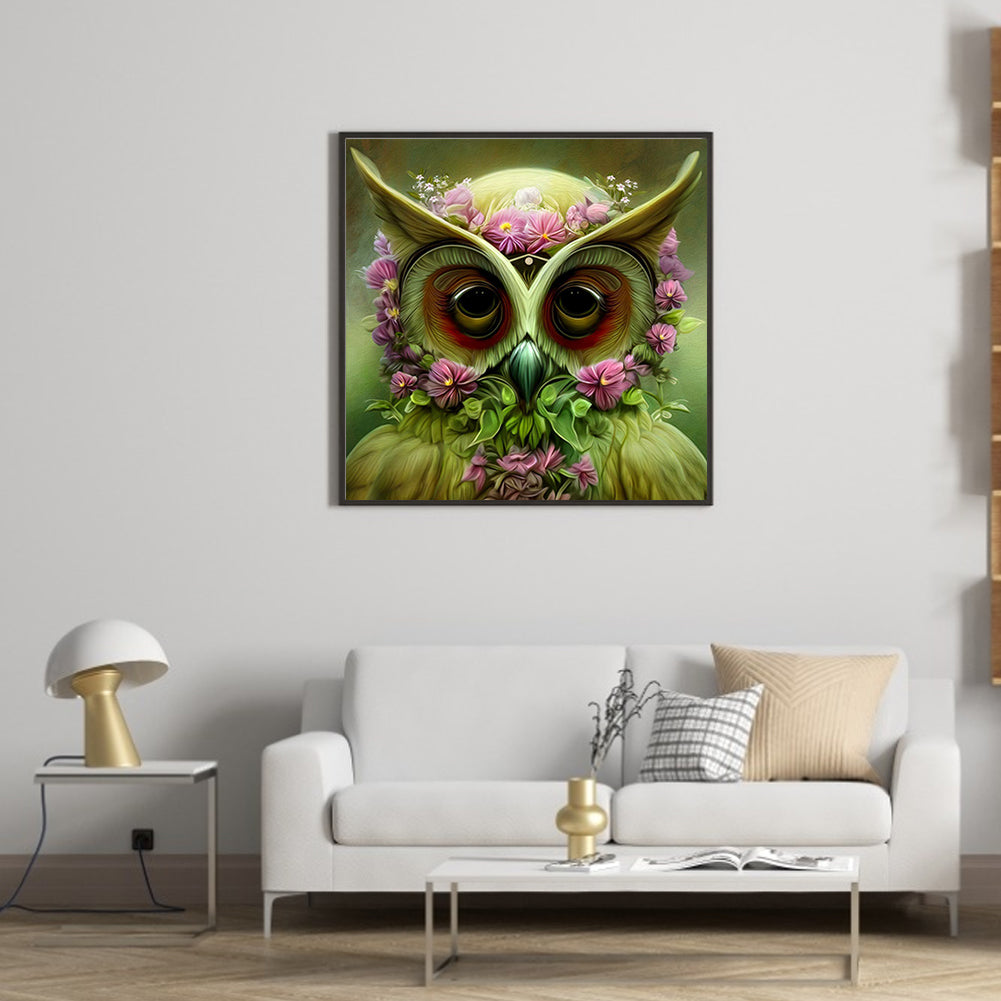 Owl - Full Round Drill Diamond Painting 30*30CM