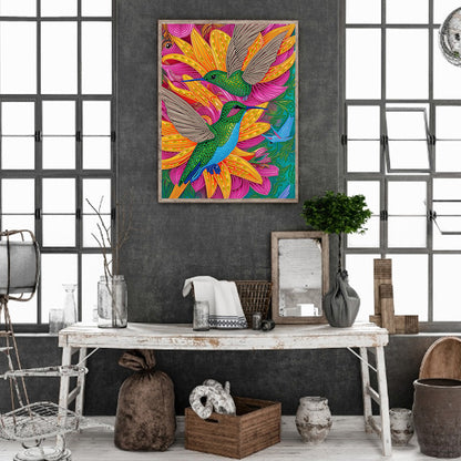 Hummingbird - Full Round Drill Diamond Painting 30*40CM