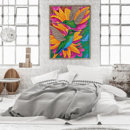 Hummingbird - Full Round Drill Diamond Painting 30*40CM