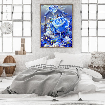 Blue Rose Fantasy - Full Round Drill Diamond Painting 30*40CM