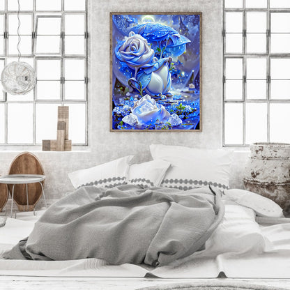 Blue Rose Fantasy - Full Round Drill Diamond Painting 30*40CM