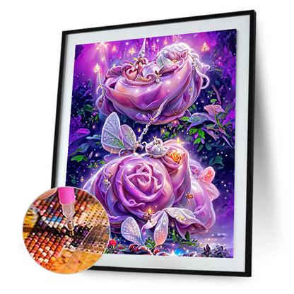 Purple Rose Fantasy - Full Round Drill Diamond Painting 30*40CM