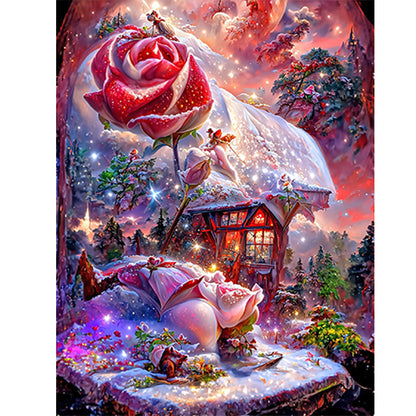 Red Rose Fantasy - Full Round Drill Diamond Painting 30*40CM