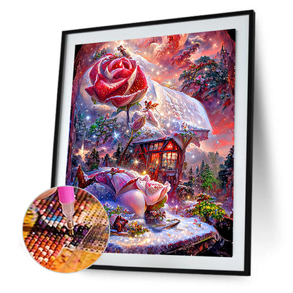 Red Rose Fantasy - Full Round Drill Diamond Painting 30*40CM