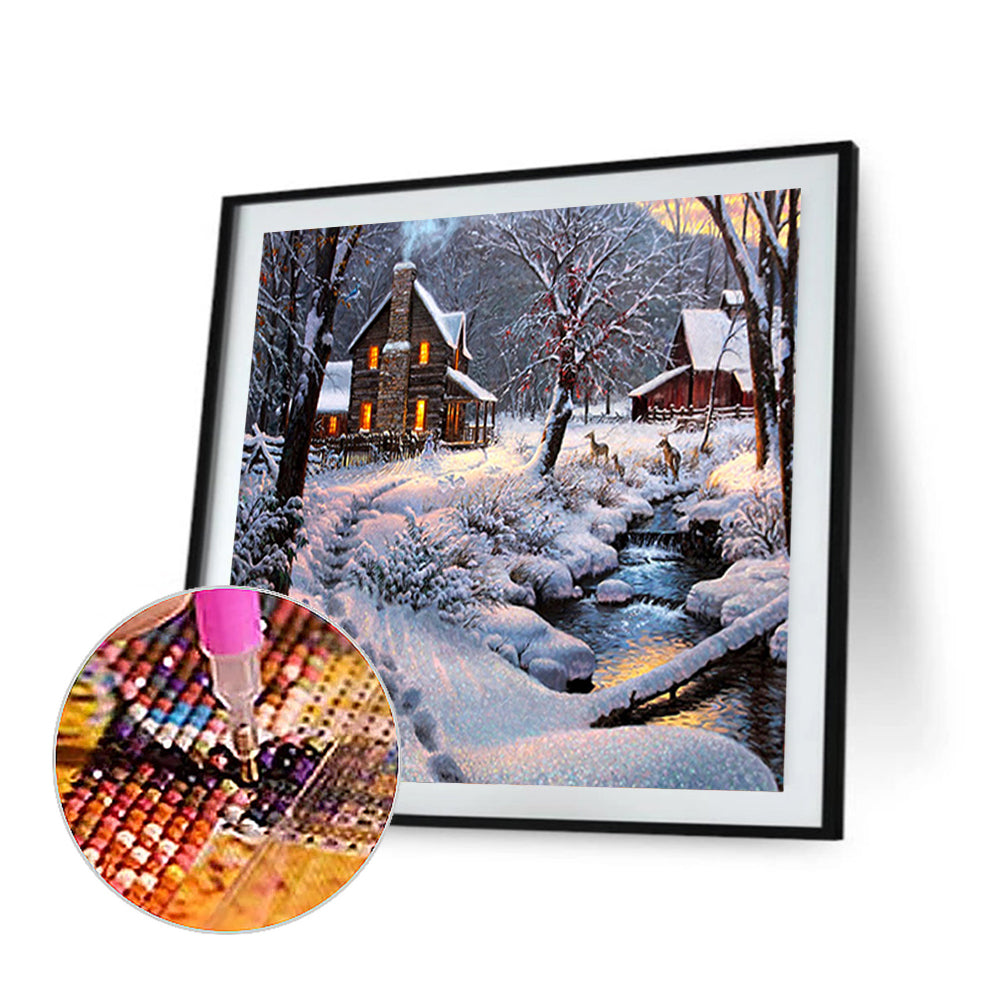 Winter Cabin - Full Square Drill Diamond Painting 50*50CM