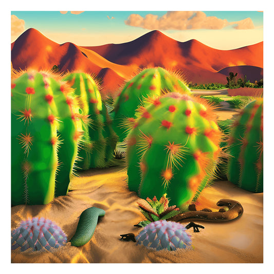 Desert Cactus - Full Round Drill Diamond Painting 30*30CM