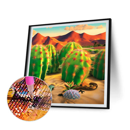 Desert Cactus - Full Round Drill Diamond Painting 30*30CM