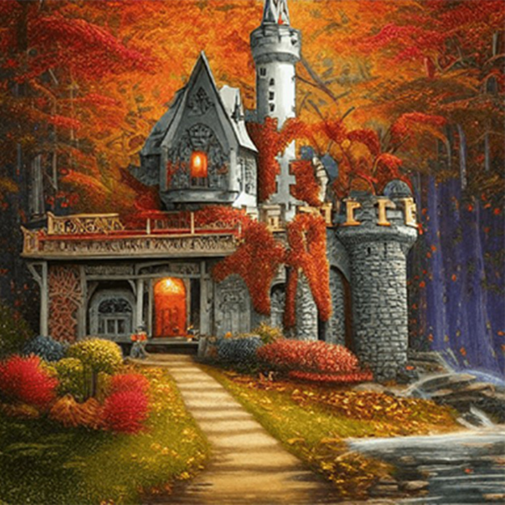 Maple Leaf Castle - Full Square Drill Diamond Painting 40*40CM