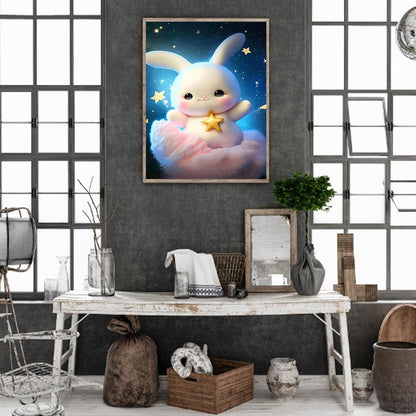 Moonlight Rabbit - Full Round Drill Diamond Painting 30*40CM