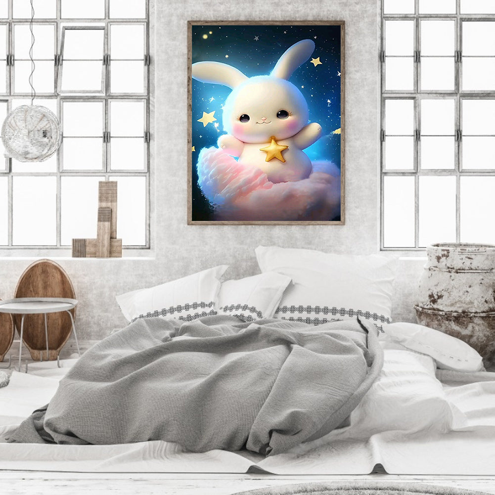 Moonlight Rabbit - Full Round Drill Diamond Painting 30*40CM