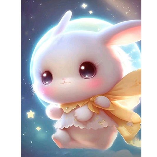 Moonlight Rabbit - Full Round Drill Diamond Painting 30*40CM