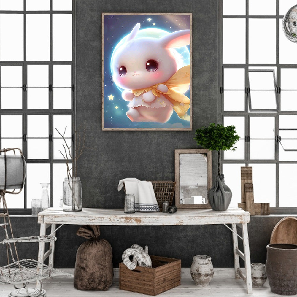 Moonlight Rabbit - Full Round Drill Diamond Painting 30*40CM