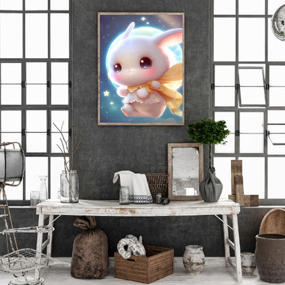 Moonlight Rabbit - Full Round Drill Diamond Painting 30*40CM