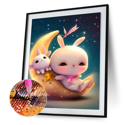 Moonlight Rabbit - Full Round Drill Diamond Painting 30*40CM