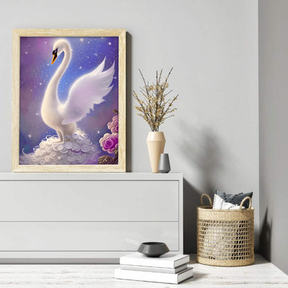 White Swan - Full Round Drill Diamond Painting 30*40CM