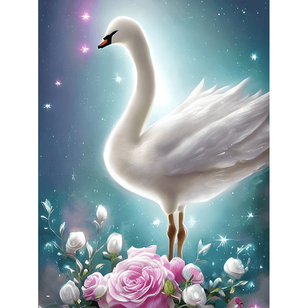 White Swan - Full Round Drill Diamond Painting 30*40CM