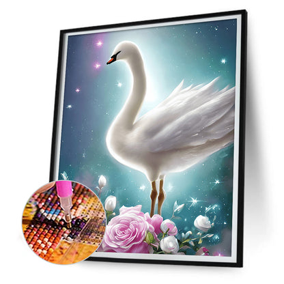 White Swan - Full Round Drill Diamond Painting 30*40CM