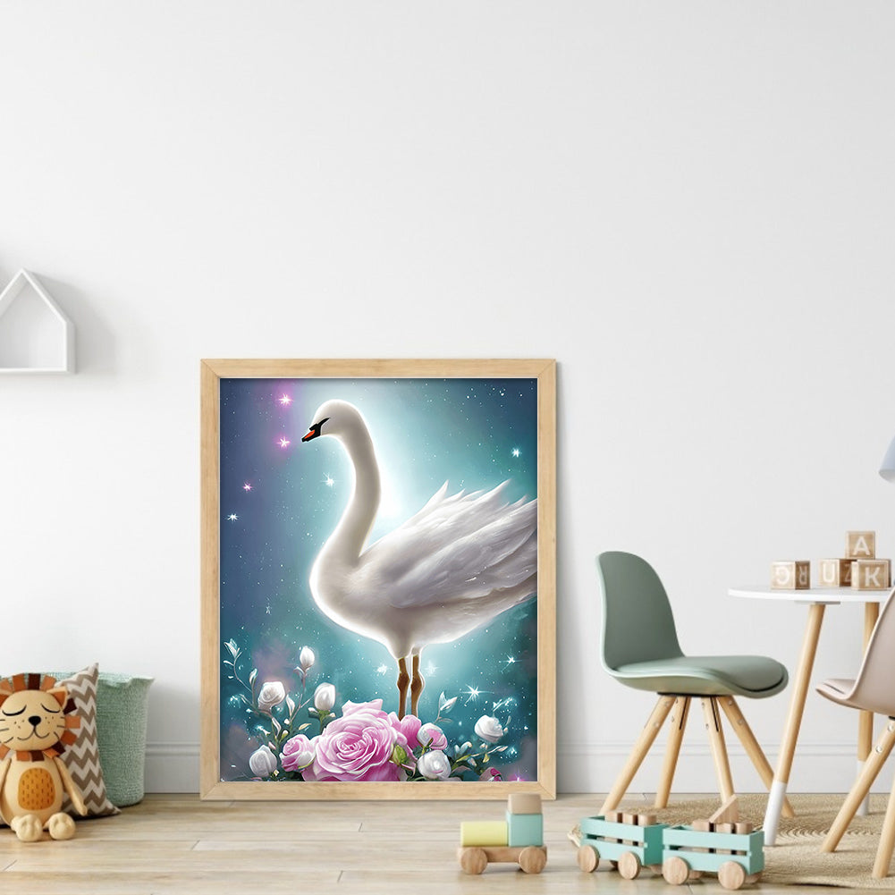 White Swan - Full Round Drill Diamond Painting 30*40CM